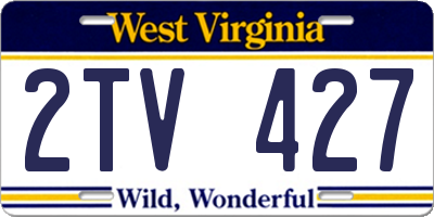 WV license plate 2TV427