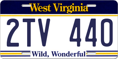 WV license plate 2TV440