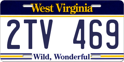 WV license plate 2TV469