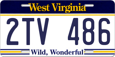 WV license plate 2TV486