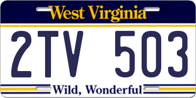WV license plate 2TV503