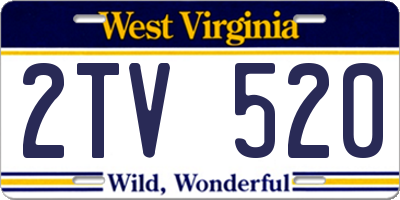 WV license plate 2TV520