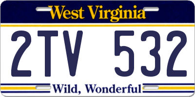 WV license plate 2TV532