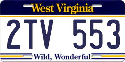 WV license plate 2TV553