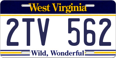 WV license plate 2TV562