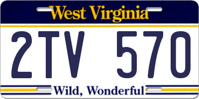 WV license plate 2TV570