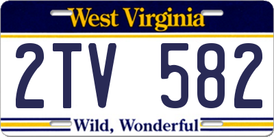 WV license plate 2TV582