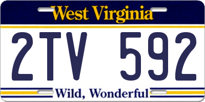 WV license plate 2TV592