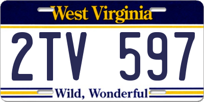 WV license plate 2TV597