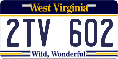 WV license plate 2TV602