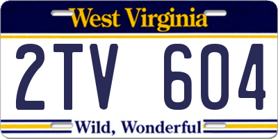 WV license plate 2TV604