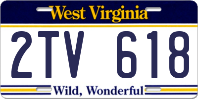 WV license plate 2TV618