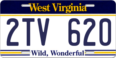 WV license plate 2TV620