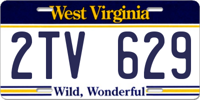 WV license plate 2TV629