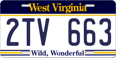 WV license plate 2TV663