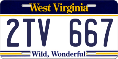WV license plate 2TV667