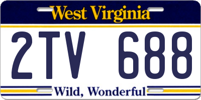 WV license plate 2TV688