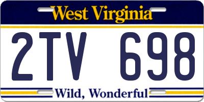 WV license plate 2TV698