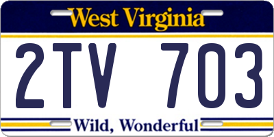 WV license plate 2TV703
