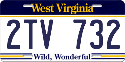 WV license plate 2TV732