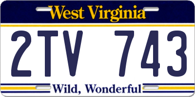 WV license plate 2TV743