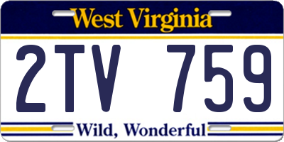 WV license plate 2TV759