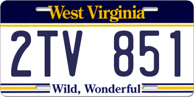 WV license plate 2TV851