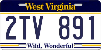 WV license plate 2TV891