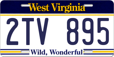 WV license plate 2TV895