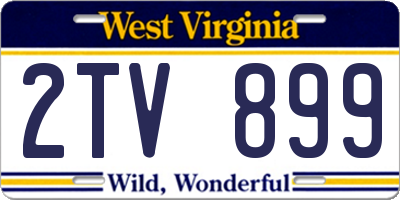 WV license plate 2TV899