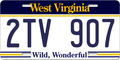 WV license plate 2TV907