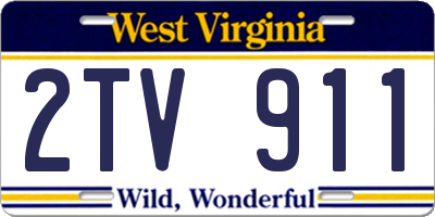 WV license plate 2TV911