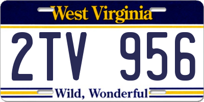 WV license plate 2TV956