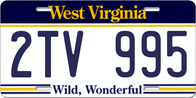 WV license plate 2TV995