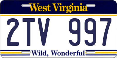 WV license plate 2TV997