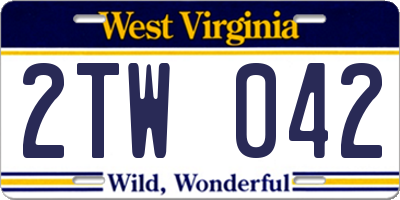 WV license plate 2TW042