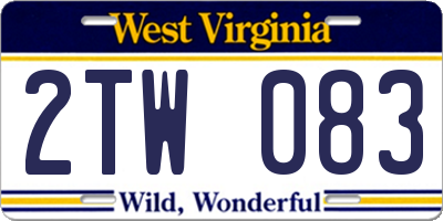 WV license plate 2TW083