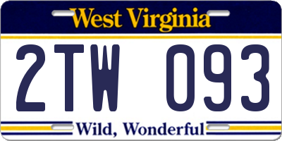 WV license plate 2TW093