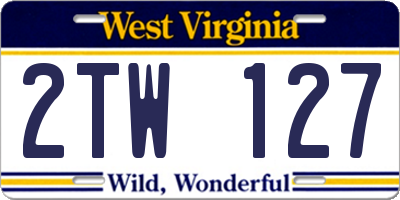 WV license plate 2TW127