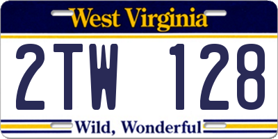 WV license plate 2TW128