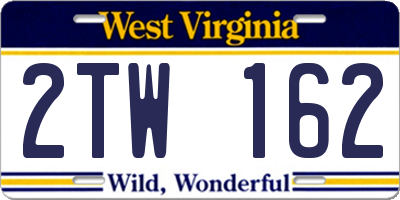 WV license plate 2TW162