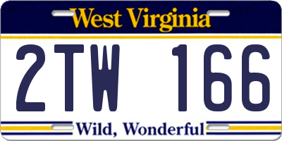 WV license plate 2TW166