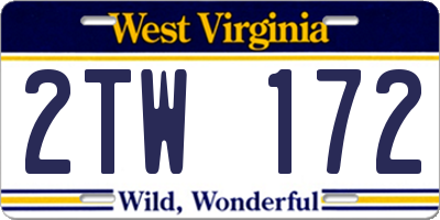 WV license plate 2TW172