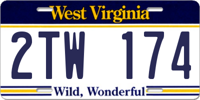 WV license plate 2TW174
