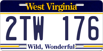 WV license plate 2TW176
