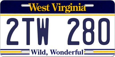 WV license plate 2TW280