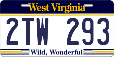 WV license plate 2TW293
