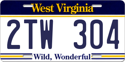 WV license plate 2TW304
