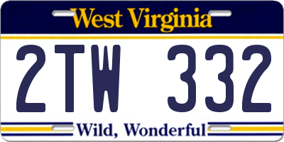 WV license plate 2TW332