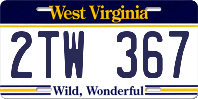 WV license plate 2TW367